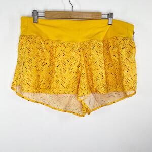 CALIA Yellow Orange Printed Kick It Up Shorts Activewear Running Womens Size XL